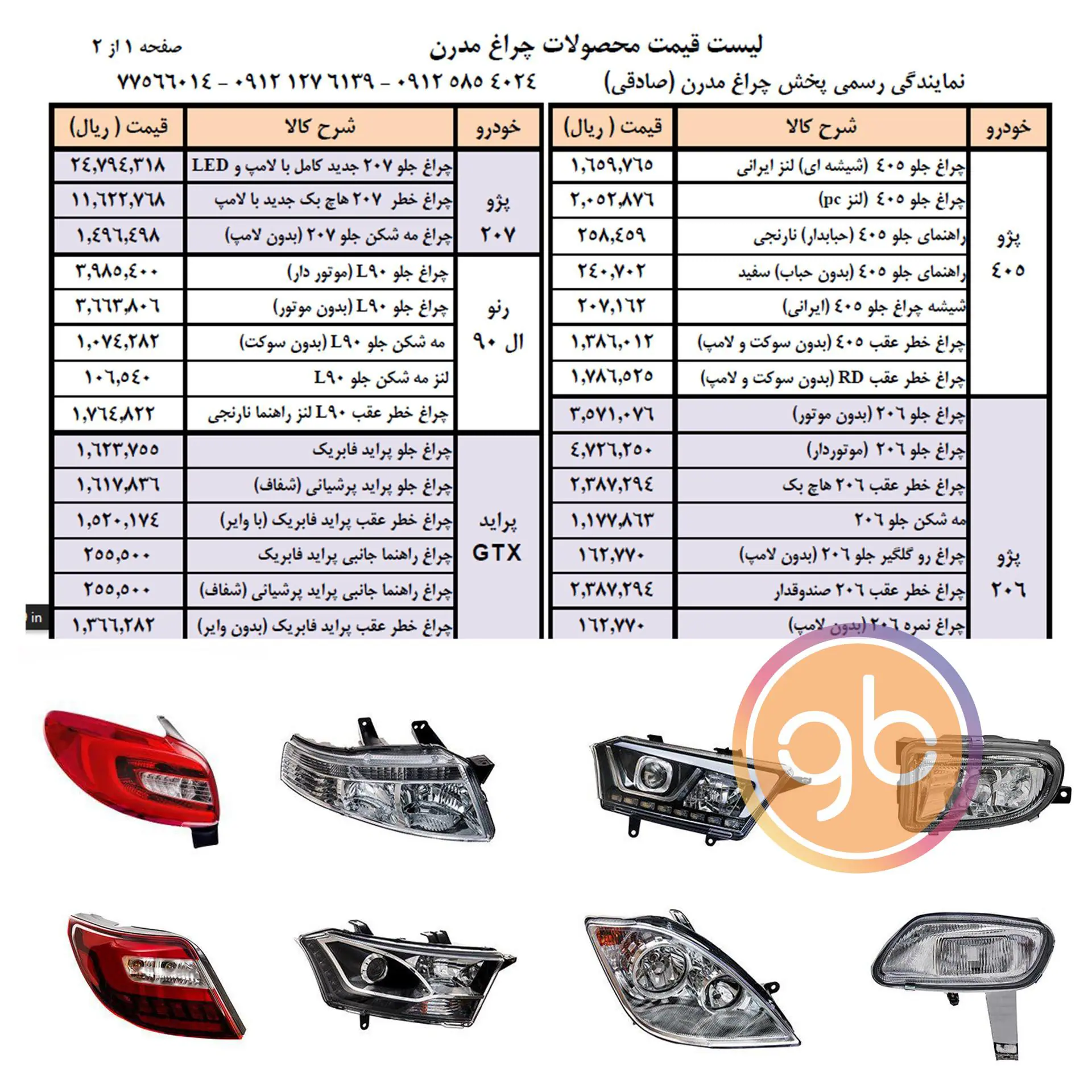 %title لیست محصولات چراغ مدرن